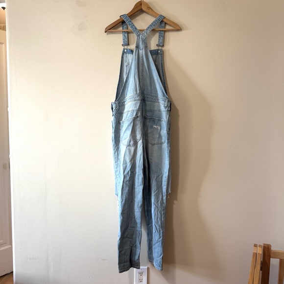 H&M Denim Overalls Long Pants Jean Distressed Knee patch 8 - Picture 6 of 9